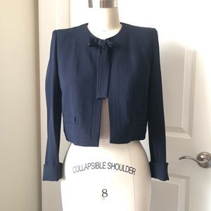 Sonia Rykiel Crop Bow Blazer Jacket Navy